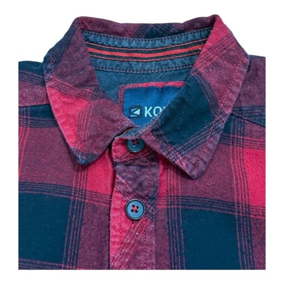 Kolby Shirt Mens Small Red Black Plaid Flannel Long Sleeve Button Front Pocket - Picture 6 of 10